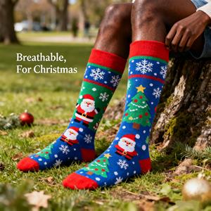 Calze in cotone 100% personalizzate con Logo Jacquard calze Unisex trattengono calore traspirante da donna per regalo di natale lavorato a maglia - Product Image 4