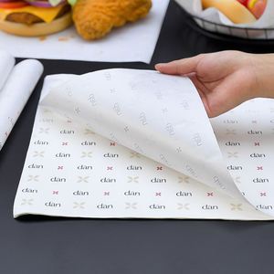 Customized Printed Logo Food Grade Greaseproof Single-Sided Sandwich Packaging <b>Paper</b> Biodegradable Eco-Friendly Disposable - Product Image 3