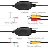 Installation facile Kit de caméra de recul de voiture sans fil DIY Plug-and-Play Moniteur de vision nocturne à LED Plaque d'immatriculation avant Sécurité automobile