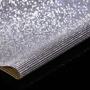Cristal AB Rhinestone hoja de adhesivo Hotfix diamante etiqueta engomada de la hoja para ropa artesanía zapatos