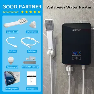 5500w 220v Thermostat salle de bain électrique 5 chauffage rapide led écran tactile chauffe-eau instantané sans réservoir douche à eau chaude instantanée