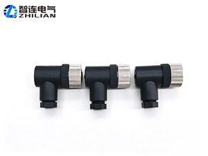 Connecteur circulaire M12 à 2 broches mâle/femelle, étanche IP67, à angle droit, câblable sur site, en laiton plaqué or, <span class=keywords><strong>4A</strong></span> 250V - Product Image 2