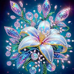 Kit de peinture de diamant de lys <span class=keywords><strong>floral</strong></span> 5D, <span class=keywords><strong>art</strong></span> de diamant de fleur pour la décoration murale de maison débutants adultes - Product Image 1