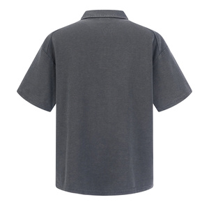 <span class=keywords><strong>Polo</strong></span> da Uomo <span class=keywords><strong>Oversize</strong></span> con Mezza Zip, Manica Corta, Effetto Lavato e Texturizzato, per Streetwear e Uso Quotidiano - Product Image 6