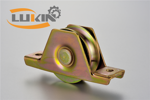 Roulette à rainure en V finie zinc de 3 pouces avec support Roues de porte interne à usage intensif <span class=keywords><strong>Rail</strong></span> inférieur Roue de type V - Product Image 6