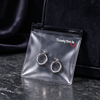 Sacs d'emballage personnalisés en PVC transparent givré avec fermeture éclair pour bijoux, petits, vides, avec logo