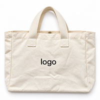 Tas Belanja Kanvas Logo Kustom dengan Gusset Samping untuk Merchandise Pameran Galeri Grosir untuk Pembeli Ritel Galeri Seni
