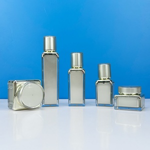 Luxury Gold Ceramic <b>Plastic</b> Lotion Bottles 30ml 80ml 120ml Customized Cream <b>Jars</b> Cosmetic Packaging Container Set - Product Image 1