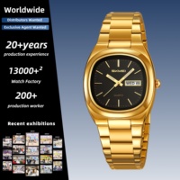 Reloj de Cuarzo SKMEI 2420 para Hombre, Diseño Cuadrado, Estilo Vintage, Acero Inoxidable, Analógico, Resistente al Agua, para Negocios
