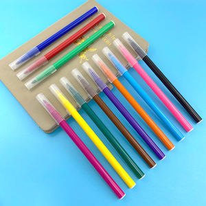 Spidol logo kustom pabrik 5 mm ujung peluru murah tidak beracun pena cat air dapat dicuci set spidol warna air sekolah untuk menggambar anak-anak - Product Image 4