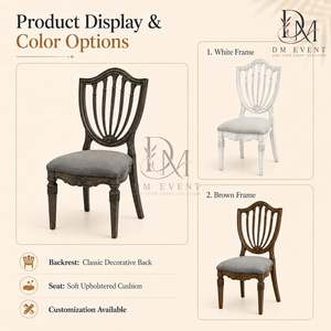 Classic PP Wood Grain <b>Spindle</b> Back Upholstered Wedding <b>Chair</b> for Hotel Banquet Event Venue Wholesale Supplier Project Supply - Product Image 3