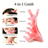 Outil de Gua Sha en Quartz Rose Naturel, Pierre de Massage Facial en Forme de Cœur pour Soins de la Peau
