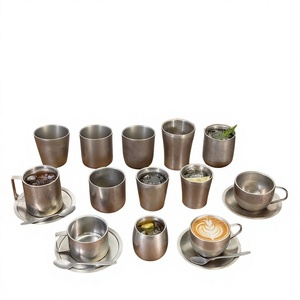 Gobelet rétro givré 180/300 ml à double paroi en acier inoxydable, design coréen, pour bière, cocktail, vin, cola, boissons, bar portable - Product Image 2