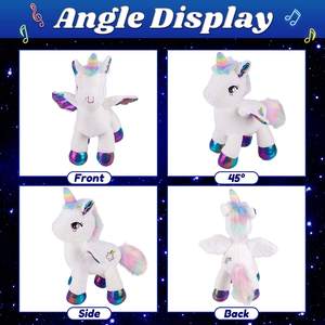 Jouet en <span class=keywords><strong>peluche</strong></span> licorne lumineux musical à succès avec lumières LED nocturnes, chansons de <span class=keywords><strong>berceuse</strong></span>, animaux en <span class=keywords><strong>peluche</strong></span> lumineux - Product Image 5