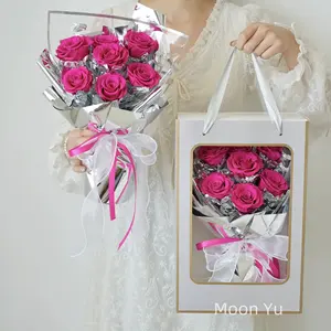 Bouquet éternel d'approvisionnement d'usine personnaliser Bouquet de roses éternelles pour toujours pour une <span class=keywords><strong>idée</strong></span> de cadeau VaseGift - Product Image 3