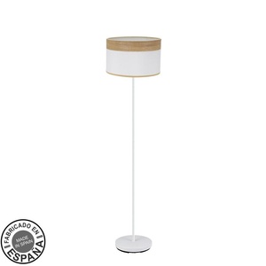 pie de saln 1xe27 en blanc et bois clair, dimensions 162x40x40 cm, idéal pour l'éclairage décoratif et l'ambiance en - Product Image 1