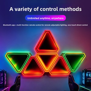 Paneles de Luz LED Triangulares RGB, Luz Cuántica, Sincronización con Música, Control Remoto por Aplicación, Decoración Modular para Habitación de Juegos o Dormitorio, CE RoHS - Product Image 4