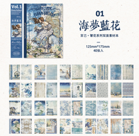 Livre d'autocollants décoratifs Yan Ji Retro Vintage Flora Collect
