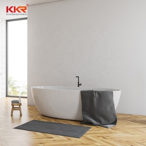 Bañera KKR Negra, <span class=keywords><strong>Bañeras</strong></span> Independientes, Bañera de Piedra Artificial, Bañera Independiente de Piedra Pumica, Bañera de Superficie Sólida para Remojo - Product Image 5