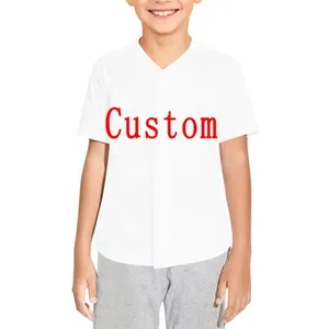 野球ユニフォーム子供YAPキッズプリントオンデマンドポリネシアTシャツサマーカスタムスポーツジャージー半袖ボタン付き