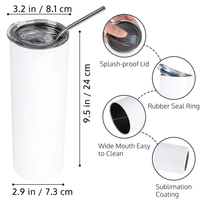 Gobelet de sublimation, thermos, flacons isothermes sous vide en acier inoxydable, bouteilles d'eau, tasses à café, gobelets, thermos DIY