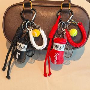 Porte-clés Miu créatif en forme <span class=keywords><strong>de</strong></span> <span class=keywords><strong>gant</strong></span> <span class=keywords><strong>de</strong></span> <span class=keywords><strong>boxe</strong></span> avec corde tressée, style sportif tennis, pour couple, petit pendentif <span class=keywords><strong>de</strong></span> sac - Product Image 1