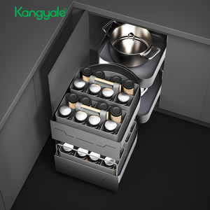 Kangyale-Esquina de almacenamiento para armario de cocina, bandeja oscilante, cesta giratoria extraíble, esquina mágica <span class=keywords><strong>universal</strong></span> de aleación de aluminio - Product Image 2