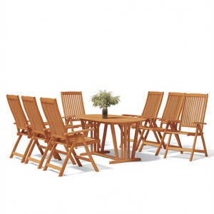 Ensemble de 6 chaises de jardin en bois d'eucalyptus massif, mobilier d'extérieur au design contemporain, chaises pliantes pour usage extérieur - Product Image 1