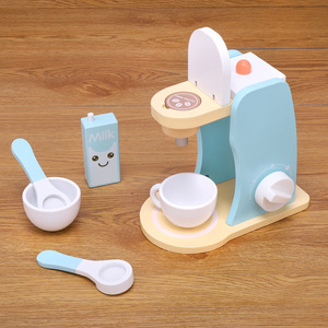 Ensemble de jouets de cuisine pour enfants Machine à pain en bois cafetière four à micro-ondes ustensiles de cuisine enfants d'âge préscolaire - Product Image 2