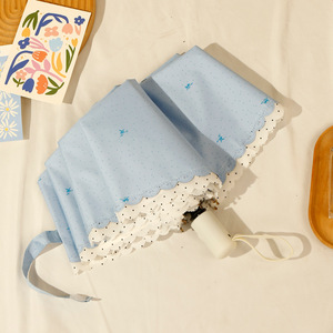 <span class=keywords><strong>Parasol</strong></span> de protection UV en dentelle minimaliste <span class=keywords><strong>Parasol</strong></span> compact et portable à revêtement noir - Product Image 4