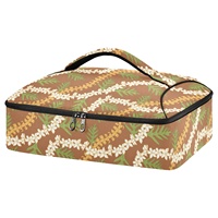 Sac isotherme de style hawaïen à imprimé floral émeraude pour livraison de plats chauds ou froids, pique-nique et activités de plein air