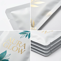 Sac cosmétique personnalisé en aluminium thermoscellé sur trois côtés, résistant à l'humidité, respectueux de l'environnement, avec trou de suspension pour masque facial et shampoing