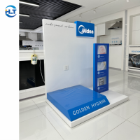 Présentoir de salle d'exposition pour lave-vaisselle Midea |   Fixations de vente au détail pour appareils électroménagers personnalisées, robustes et écologiques