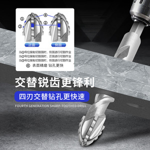 Anrui Spiral Drill Bit 6mm Hex Shank For Masonry Concrete Dry Drilling - Product Image 2