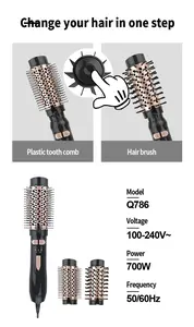 열 설정 헤어 스타일링 건조기 와이트 분리형 빗 고속 뜨거운 공기 헤어 컬링 브러시 좋은 품질 3 맞춤형 로고