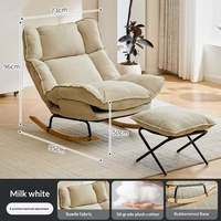 Fauteuil à bascule inclinable moderne pour salon, idéal pour balcon, permettant de s'asseoir et de se reposer