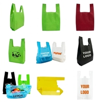 Sacs de transport pour t-shirts en PEHD recyclables avec impression personnalisée, à soufflets latéraux, en plastique PE, pour courses et sacs de remerciement, vente en gros