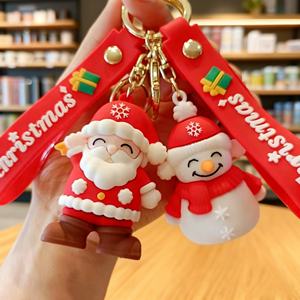 Llavero Navideño con Diseño Personalizado de Ciervo y Muñeco de Nieve, Bonito Llavero para Decoración Navideña, Venta al Por Mayor - Product Image 1