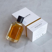 Nuevo Diseño, Botella de Perfume de Vidrio Transparente de Lujo con Pulverizador y Tapón Negro Redondo, 30ml 50ml 100ml, con Caja