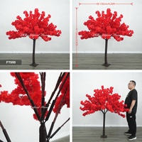 Arbre de cerisier artificiel rouge en gros, réutilisable pour la location d'événements de mariage, les fêtes et les décors de scène