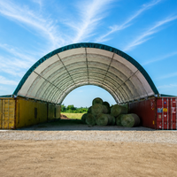 Kits d'abri en conteneur Conex à double cadre sur mesure, en tissu PVC, pour garage portable et auvent de stockage extérieur
