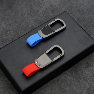 Long Lasting Zinc Alloy Keychain D Ring, Leather Strap Sturdy <b>Car</b> Key Chain Durable Universal Fit, for BMW Toyota Honda - Product Image 2