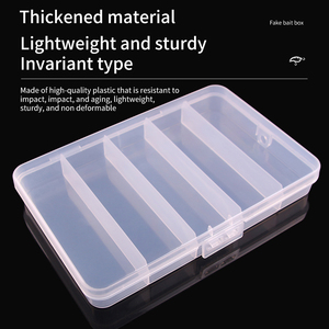 Caja de Pesca Portátil de Plástico Transparente con 5 Compartimentos, 15.7*13.9*2.5cm, 80g, para Señuelos y Cebos de Pesca - Product Image 4