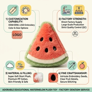 Wassermelonen-Plüschtier <span class=keywords><strong>Kawaii</strong></span> Gefülltes Obst Weiches Kurzhaariges Plüschtier Lehrreiches Geschenk OEM ODM - Product Image 2
