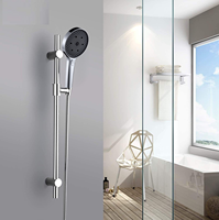 Douche à main triple fonction avec interrupteur, grande panneau, haute pression, économie d'eau, buse en silicone liquide, finition chromée