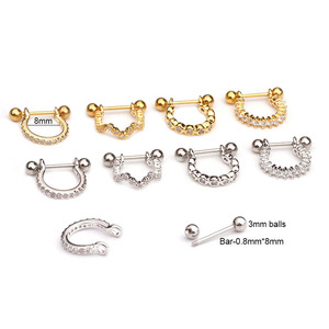Wholesale Ear Tragus Cartilage Ring Stainless Steel Barbell With Cz Hoop Cartilage Cuff Piercing Helix <strong>Daith</strong> Rook Lobe <strong>Earrings</strong> - Product Image 1