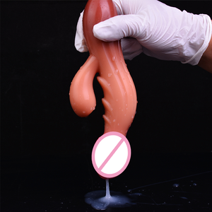 FAAK Silikon 10-Gang Vibrierender Analplug Gerippter Realistischer Dildo <span class=keywords><strong>Vibrator</strong></span> Klitoris-Stimulator Prostata-Massage Sexspielzeug Masturbator - Product Image 3