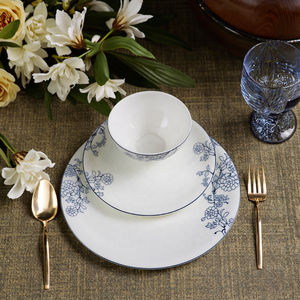 Osso di porcellana con porcellana di porcellana 24 pezzi all'ingrosso 6 utenti piatti di nozze Set di stoviglie Tangshan fabbrica stoviglie regali - Product Image 1