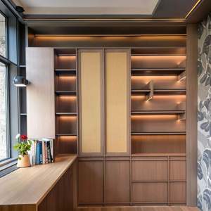 Librerías de Estilo Retro Minimalista para Oficina en Casa, Librerías de Madera de Tamaño Personalizado, Muebles de Estudio Ecológicos - Product Image 2