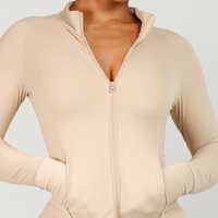 Chaqueta BBL Personalizada de Alta Compresión, Cintura Ajustada con Efecto Reloj de Arena, Corte Delgado, con Orificios para los Pulgares, Ropa Deportiva de Yoga para Mujer, Chaqueta Deportiva